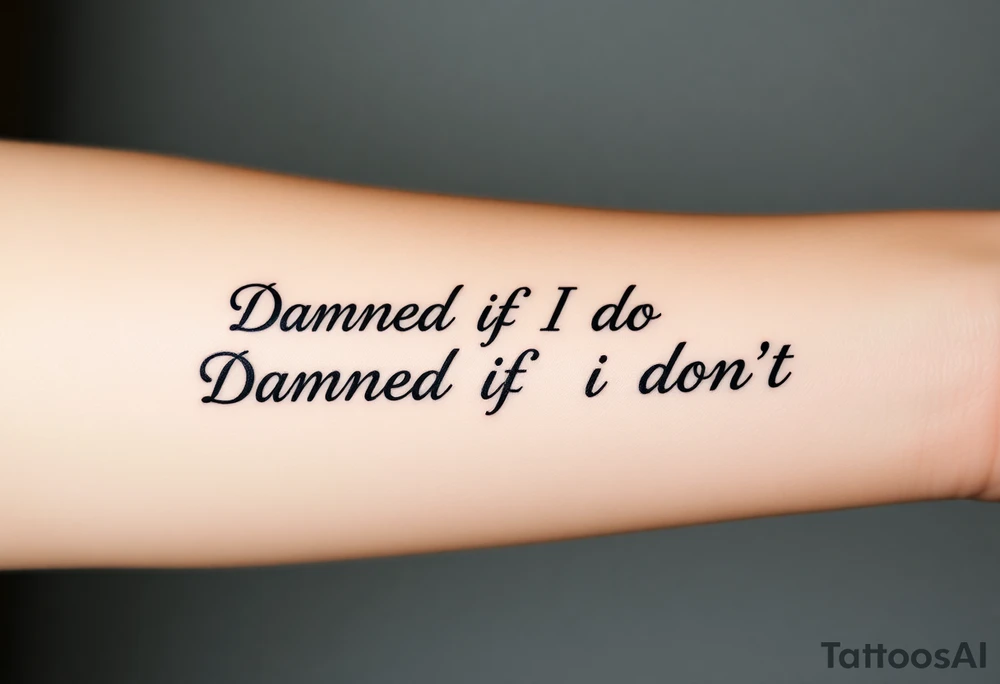 Damned if I do and Damned if i don't tattoo idea