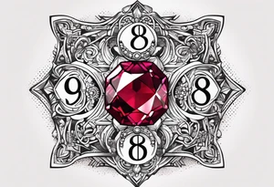 Ruby gem stone with the number 8 incorporated. tattoo idea