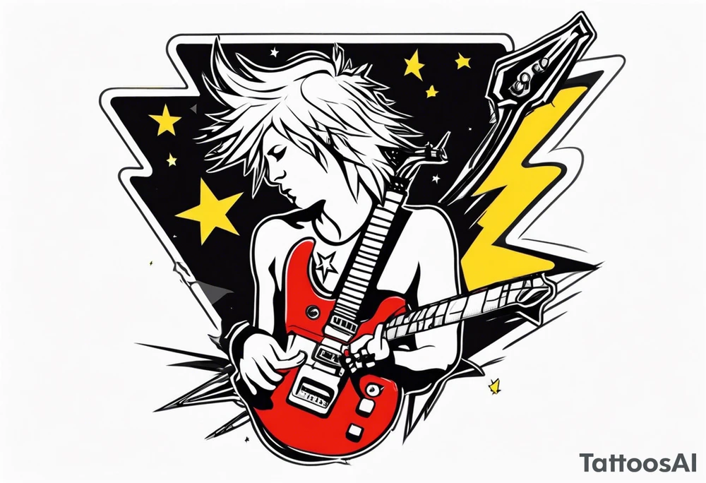 rock star star tattoo idea