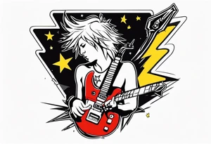 rock star star tattoo idea