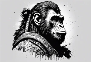 Caeser from the movie planet of the apes tattoo idea