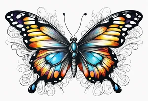 Beautiful butterfly in flight very colorful and delicate tattoo idea