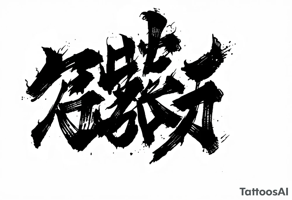 japanese kanji arranged like a shipping label sticker tattoo idea