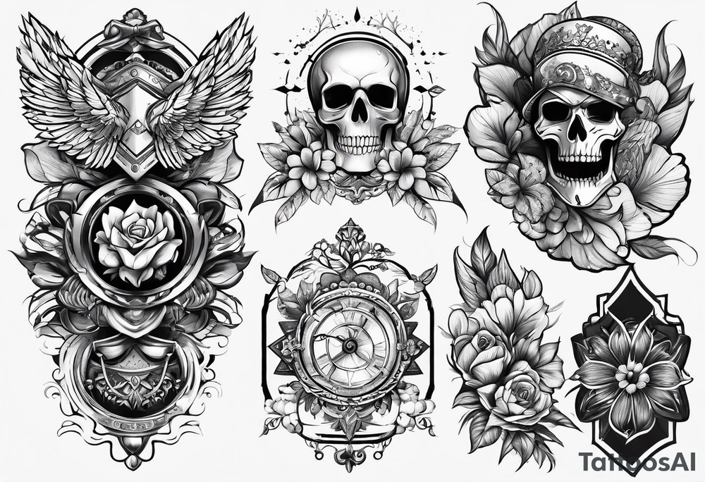 Flash sheet multiple designs tattoo idea