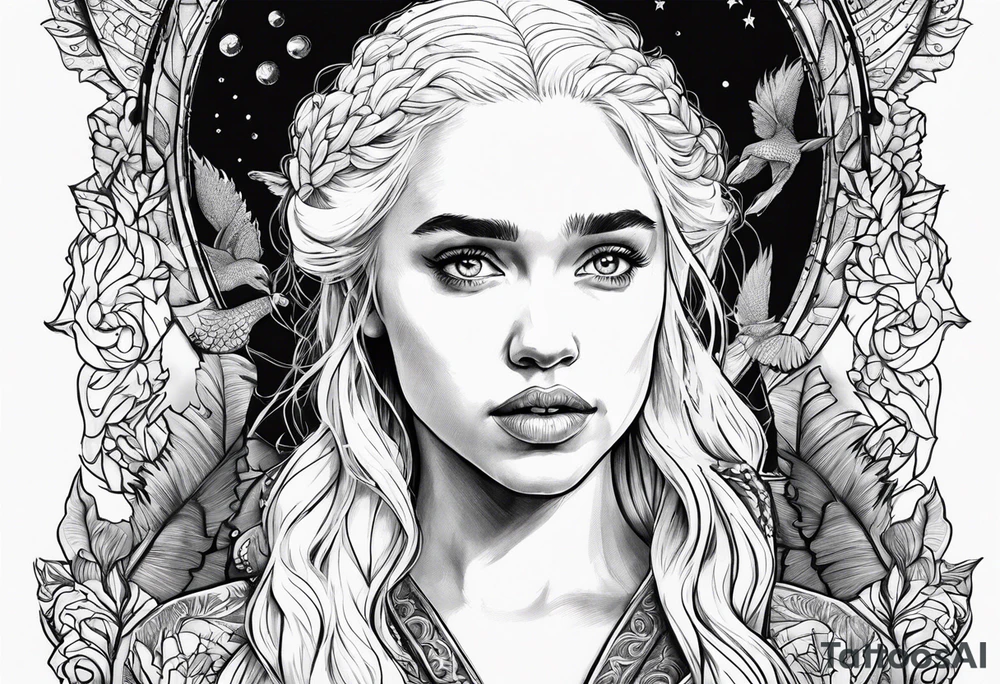 game of thrones daenerys like tim burton tattoo idea