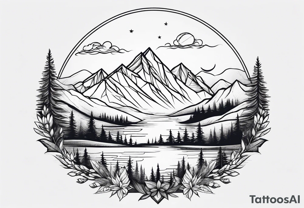 mountains for forearm tattoo idea