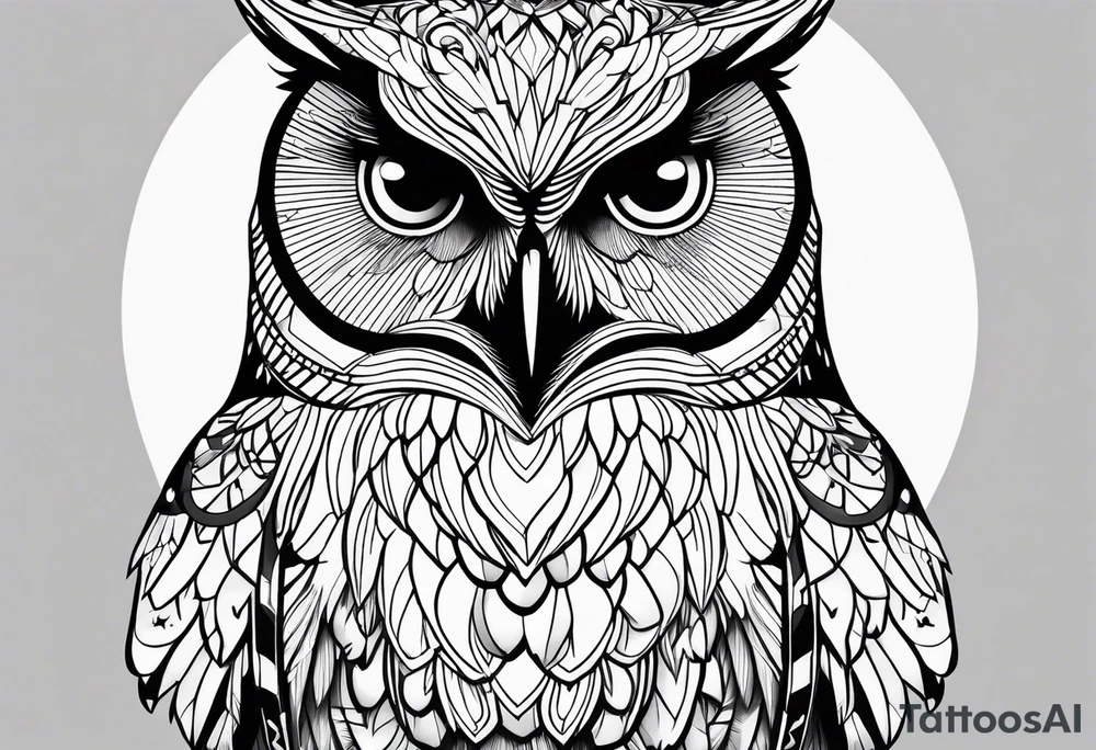 Owl with baby inside tattoo idea