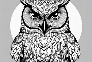 Owl with baby inside tattoo idea