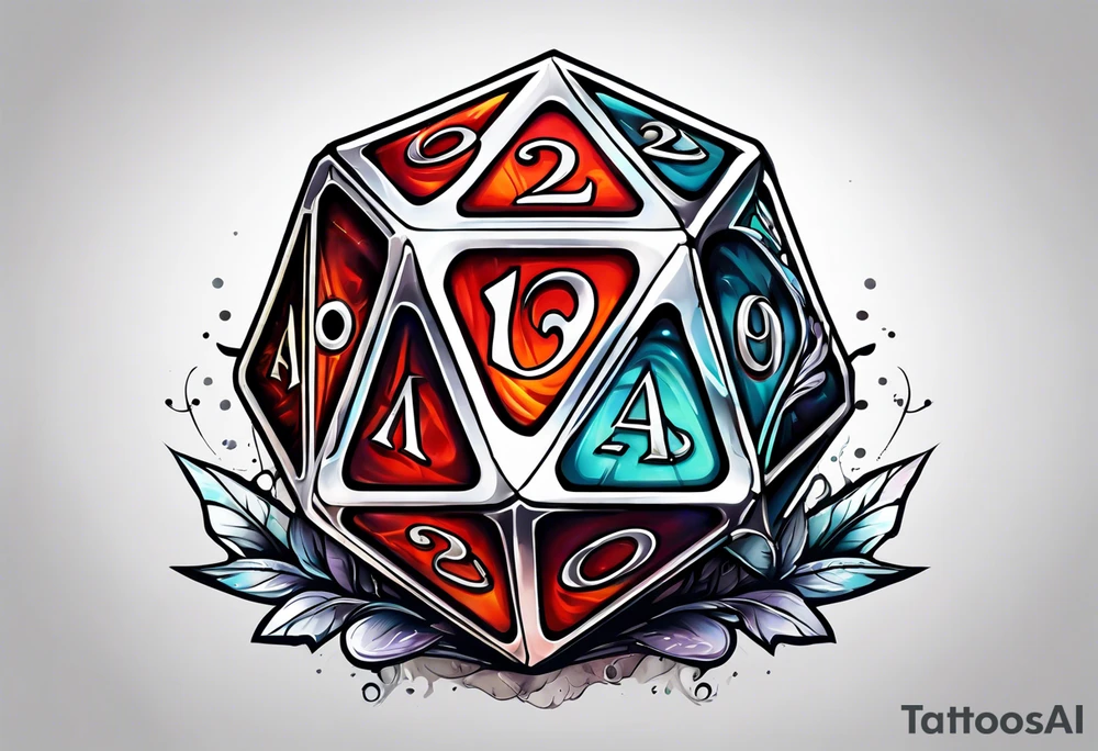 a twenty sided die tattoo idea