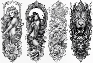 full leg sleeve tattoo idea