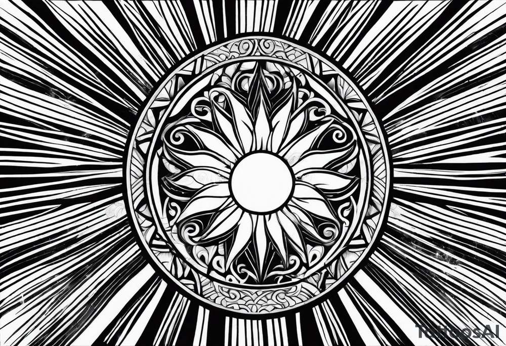 Sun rays tattoo idea