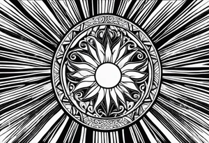 Sun rays tattoo idea