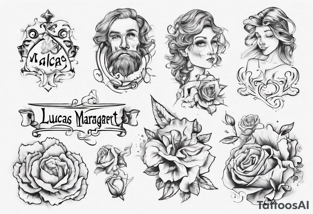 my kids' names: Lucas and Margaret and something that symbolizes love tattoo idea