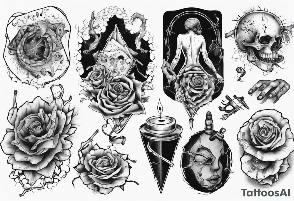 Wound getting stitched up tattoo idea