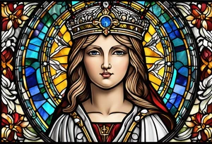 holy saint barbara stained glass holding a chalice tattoo idea