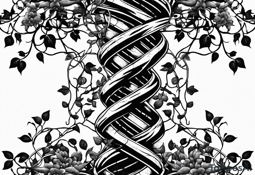 poison oak vines wrapped around barbed wire in a DNA pattern tattoo idea poison oak vines wrapped around barbed wire in a DNA pattern tattoo idea