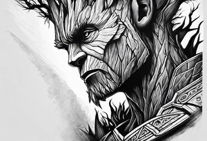 Groot ancient warrior tattoo idea