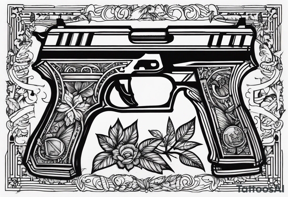 Money, guns tattoo idea