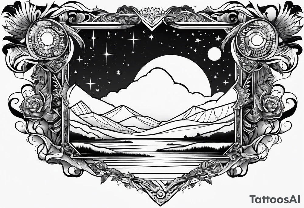 straight line, space, nature, long shaped tattoo idea