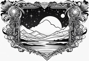 straight line, space, nature, long shaped tattoo idea
