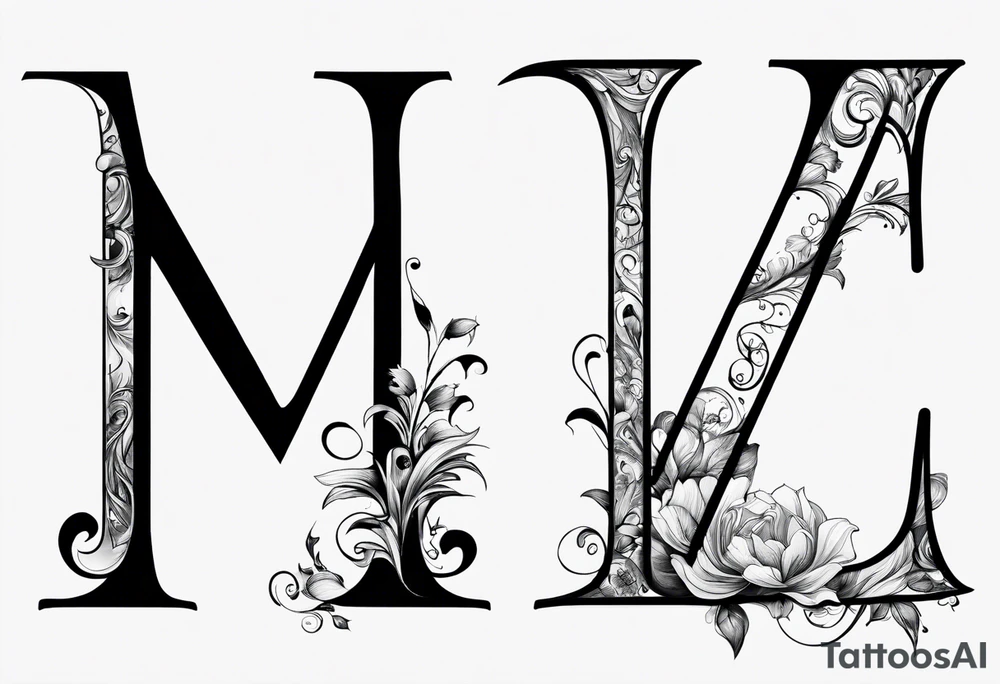 A letter M for my Wife Letter A for my daughter and a letter C for my Son tattoo idea