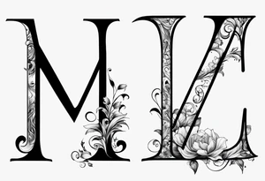 A letter M for my Wife Letter A for my daughter and a letter C for my Son tattoo idea