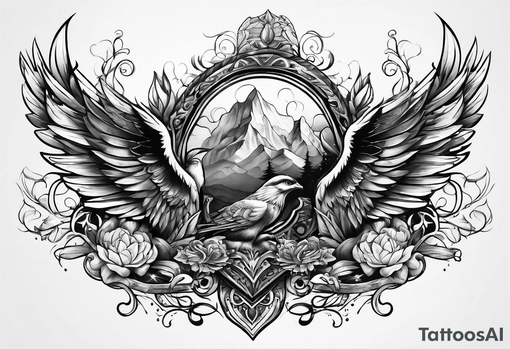 Half chest tattoo tattoo idea