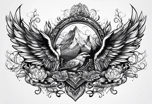 Half chest tattoo tattoo idea