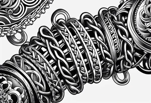 thick bicycle chain wrist tattoo idea