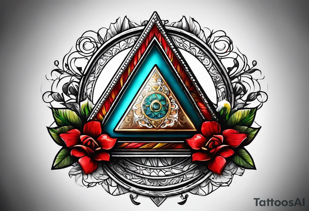 Triangle flag box tattoo idea