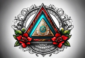 Triangle flag box tattoo idea