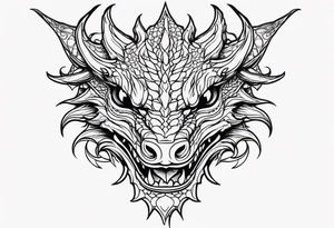 Dragon head facing front tattoo idea