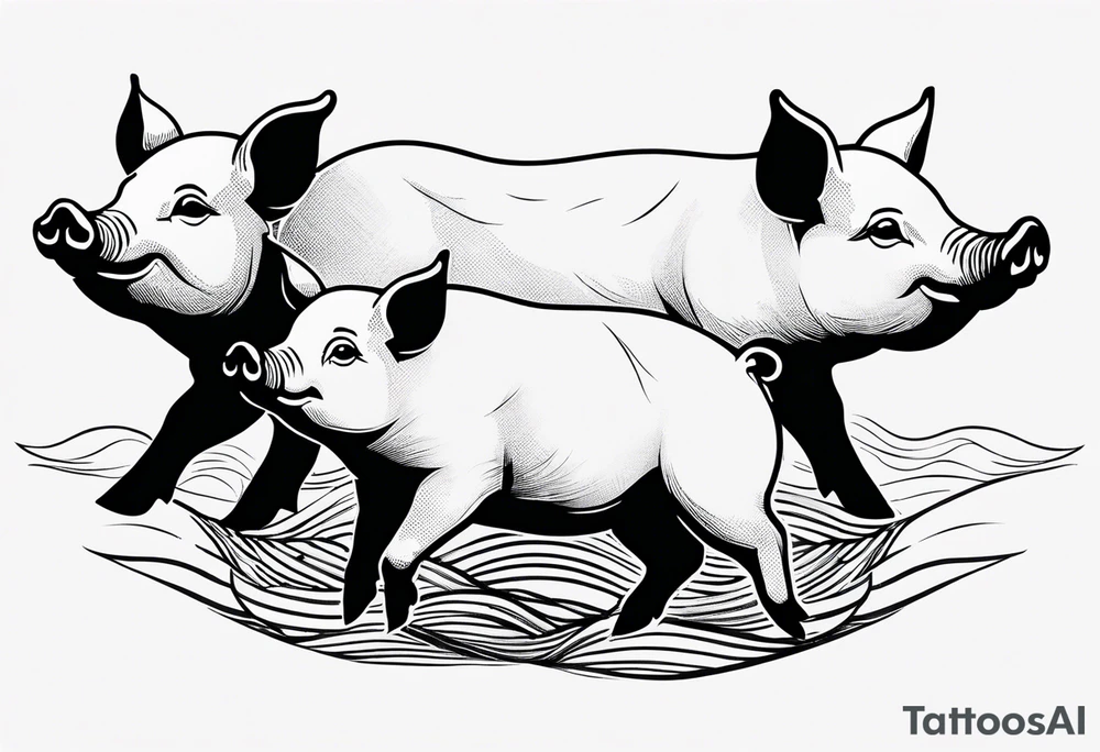 pigs swimming in the bahamas tattoo idea