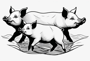 pigs swimming in the bahamas tattoo idea