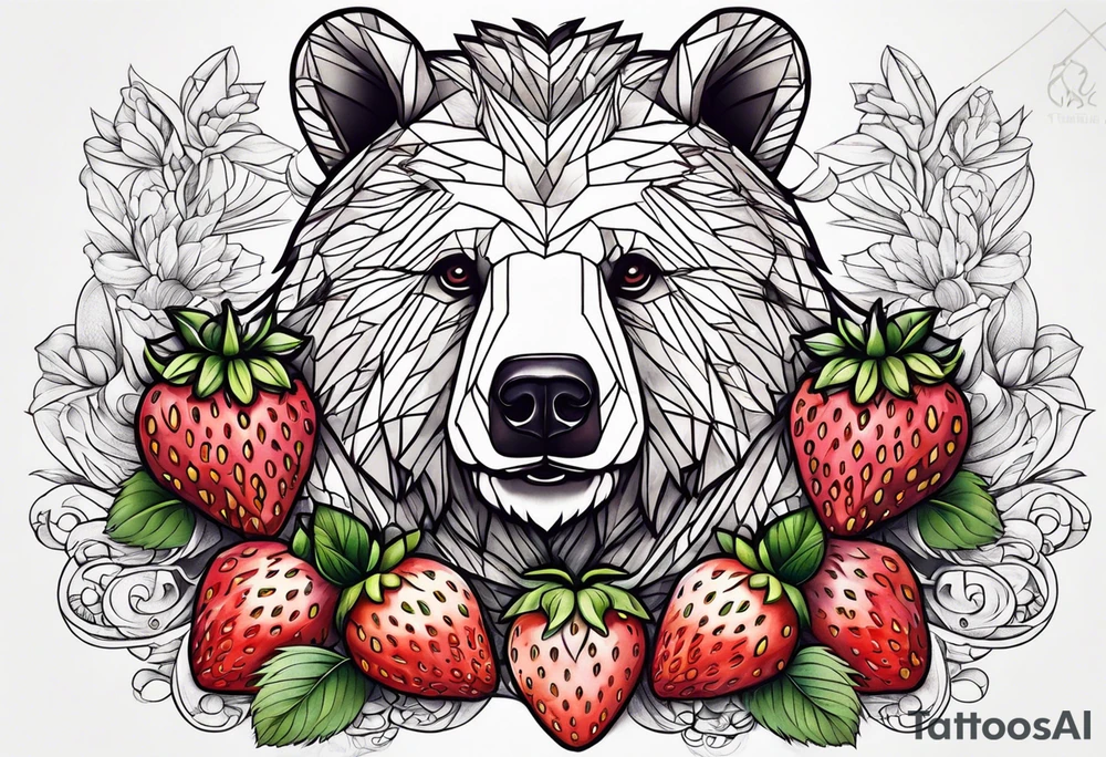 Strawberry bear tattoo idea