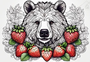 Strawberry bear tattoo idea