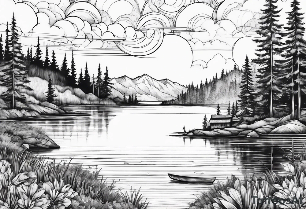 lake tattoo idea