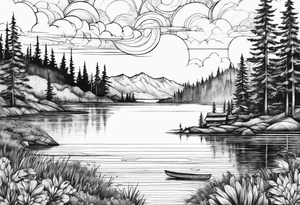 lake tattoo idea