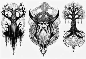 odin hanging on yggdrasil tattoo idea