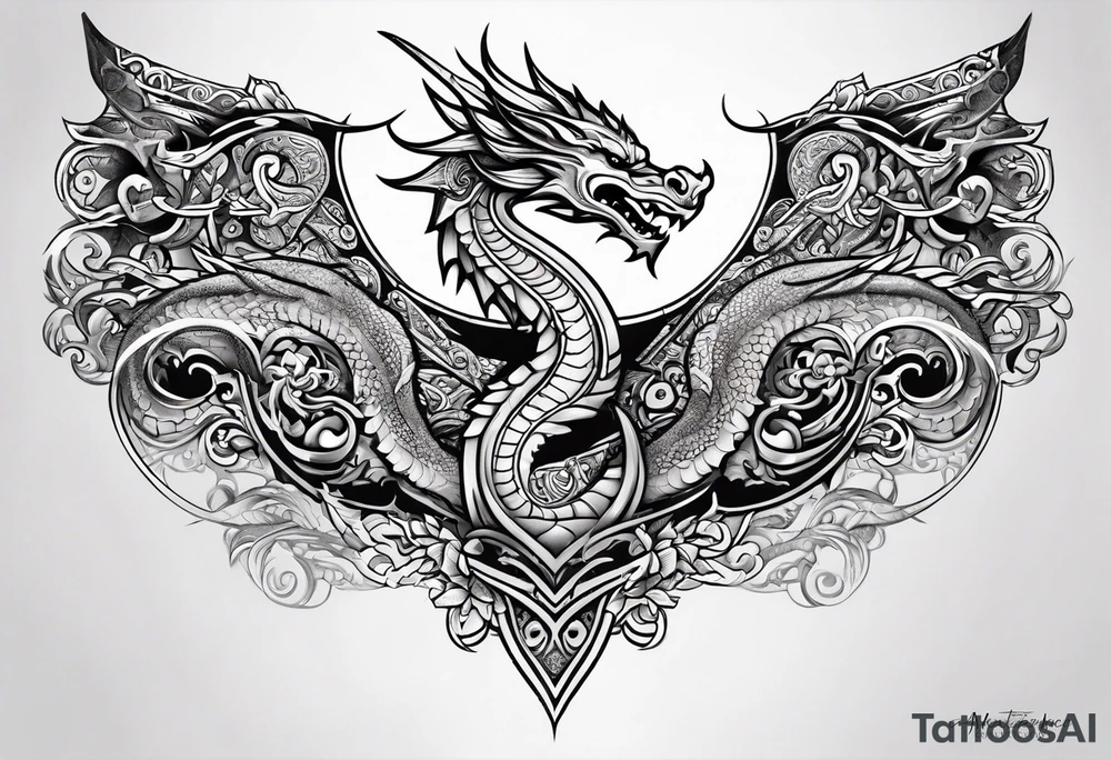 Māori dragon deltoid tattoo idea