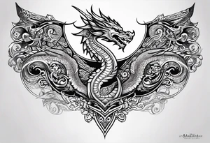 Māori dragon deltoid tattoo idea