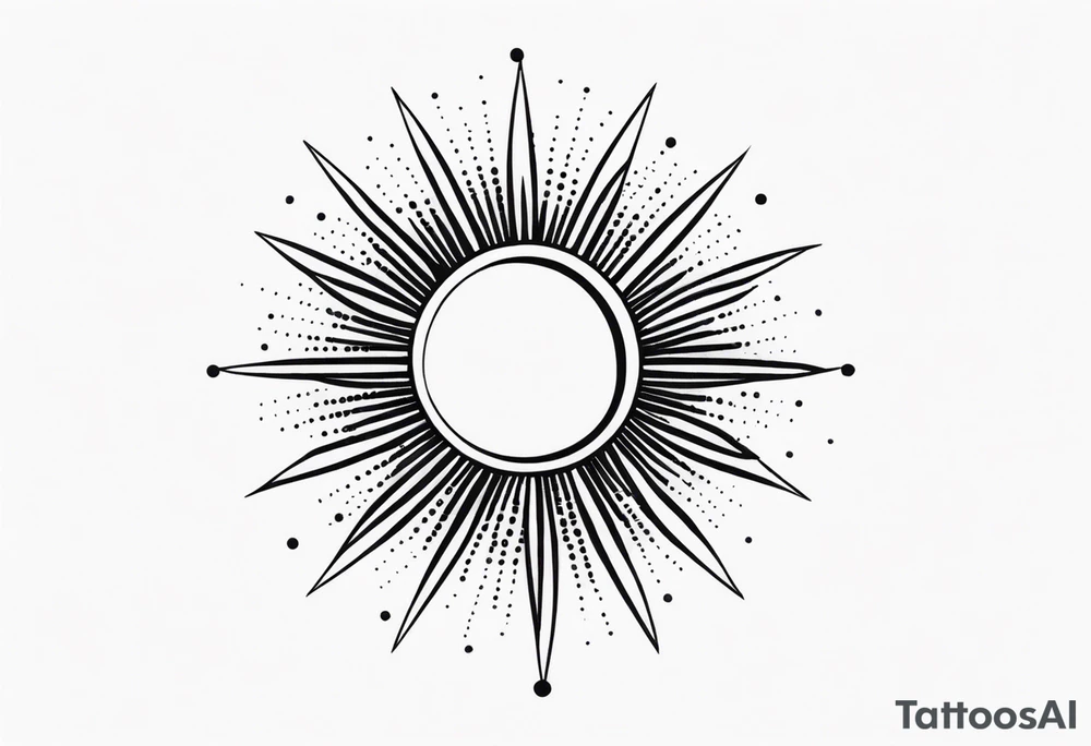 Simplistic sun made of black dots tattoo idea tattoo idea