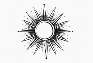 Simplistic sun made of black dots tattoo idea tattoo idea