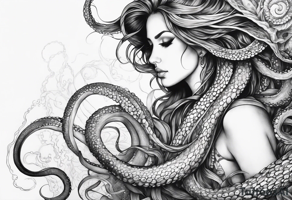 one tentacle tattoo idea