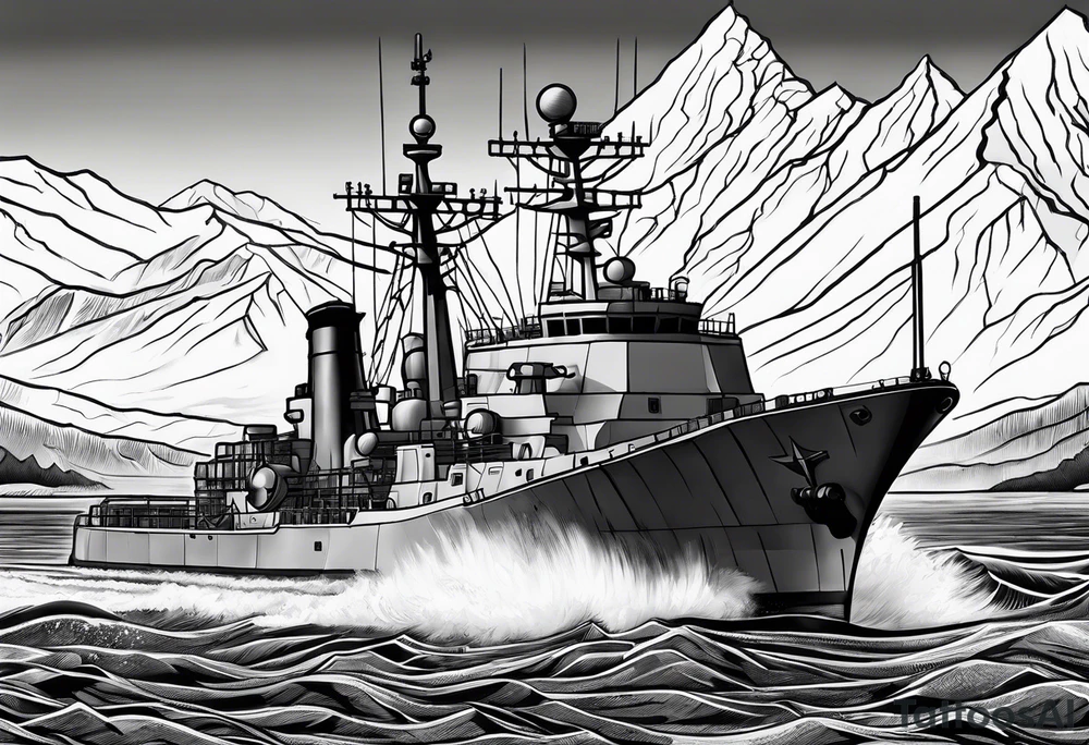 colorado mountains and a navy ship tattoo idea