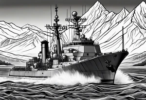 colorado mountains and a navy ship tattoo idea