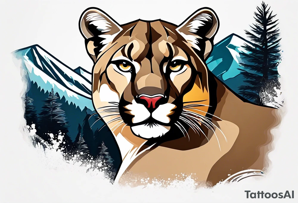 Mountain lion tattoo idea