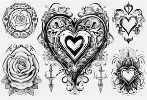 “through thick and thin” with a heart tattoo idea
