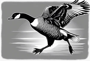 canadian goose fighting and hissing and flying tattoo idea