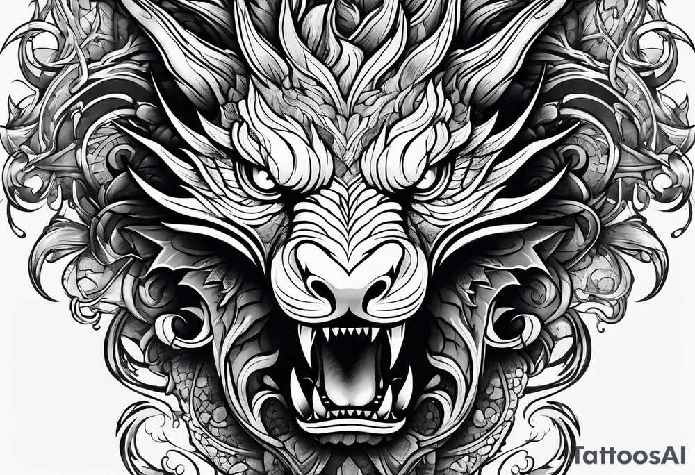 roaring dragons tattoo idea